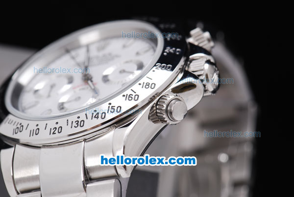 Rolex Daytona Chronograph Automatic Movement Full White -New Version - Click Image to Close